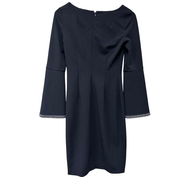 Calvin Klein Size 2 Black Sparkle Split Sleeve Knee Length Work Dress Cocktail - Picture 3 of 11